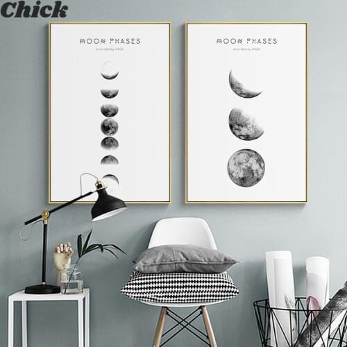 Minimalist Wall Art Paintings Moon Phases Canvas Posters And Prints Abstract Paintings Nordic Pictures Modern Home Decor Posters