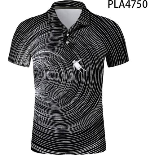 3D Printed Polo Shirt Men Striped Check Vertigo Polo Homme Fashion Streetwear Casual Hombres Harajuku Cool Short Sleeve Tops