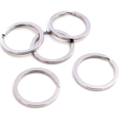 Stainless Steel 25mm 28mm 10pcs/lot Key Ring Key Chain No Fade Colors Loop Ring Keychain Keyrings Wholesale