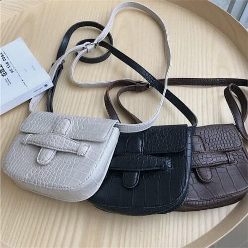 2020 new fashion alligator saddle bag womens leather bag womens shoulder bag crossbar bag casual versatile retro semicircle ba