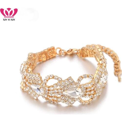 New Fashion Luxury Cubic Zirconia Bracelet Charming Trendy Style Gold Bracelets For Women Wedding Party Fashion Jewelry Gifts