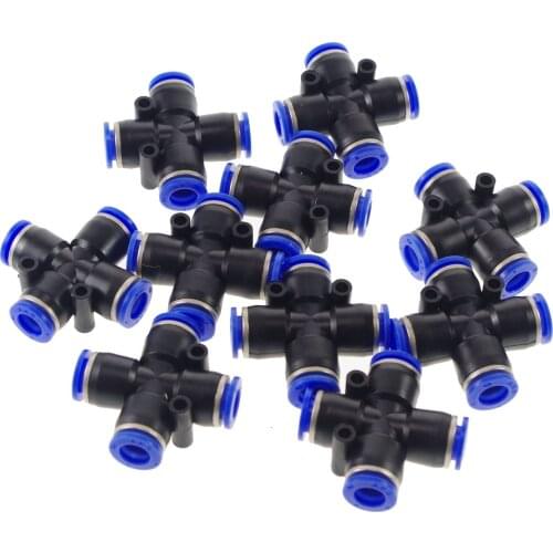 Plastic 8mm equal Cross 4 way push in for Pneumatics Quick Connector