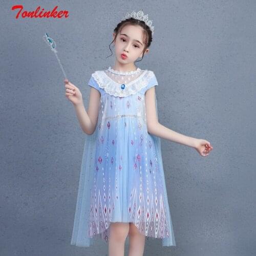 Girls For Lace Dress Costume Princess Snow Queen Dressing Up Girl Carnival Fancy Party Dress Child Clothing Grown Wands Suit
