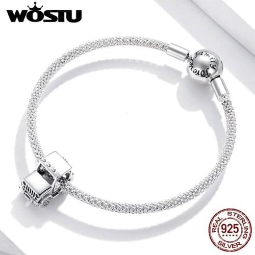 WOSTU 2020 925 Sterling Silver Off-road Vehicle So Cool Fit Original Silver Bracelets Pendant Jewelry Making BNC382