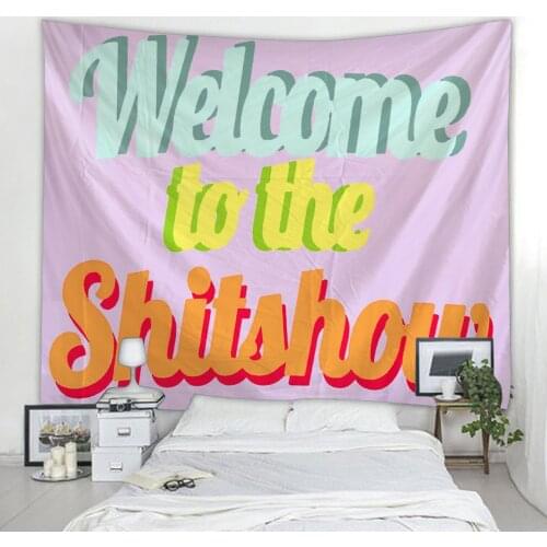 Simple creative letters printing big wall mounted cheap hippie wall hanging bohemian wall tapestry mandala wall art decoration