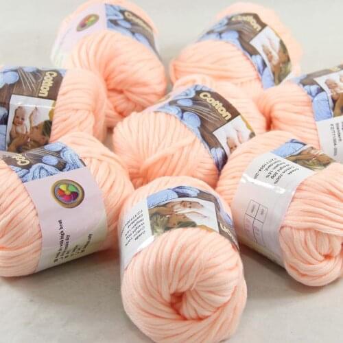 Sale 8Ball x 50g Super Soft Pure Cotton Chunky Shawl Hand Knitting Yarn Scarves Shawls 42204 White Peach