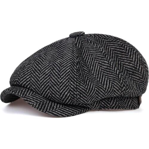 Fashion Wool Newsboy Caps Mens Herringbone Flat Caps Women Men British Painters Hats Soft Autumn Winter Caps Hats casquette
