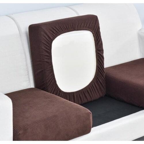 Sofa Seat Cushion Protective Cover Polar Fleece Stretch Sofa Cover Furniture Protector for Pet Kids Washable Removable Slipcover