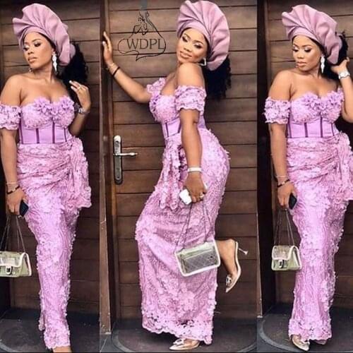 Vestido de festa Plus Size Prom Dresses 3D Florals Appliques Off The Shoulder Aso Ebi Formal Evening Dress Long Gowns Custom