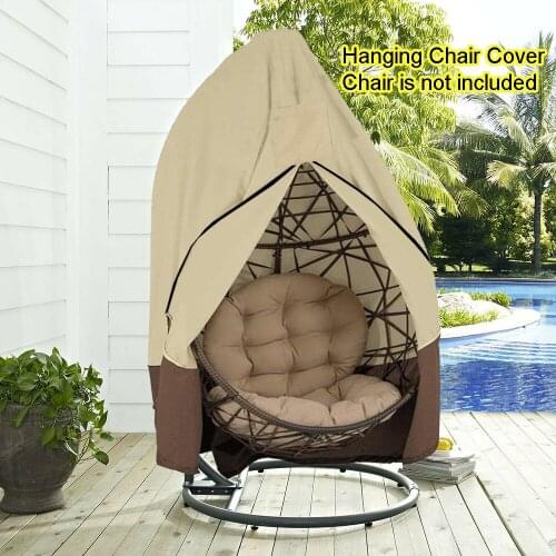 1Pcs Hanging Swing Egg Chair Cover with Zipper Outdoor Garden Terrace Rattan Chair Waterproof and UV Protection Furniture Cover