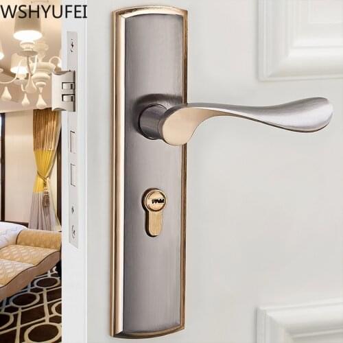 1pcs high quality titanium black gold bedroom door aluminum alloy indoor handle lock Minimalist boutique door lock