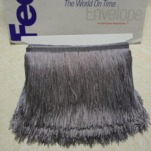 10 Meters 15cm 6" Long Silver Color Latin Dress Tassel Fringe