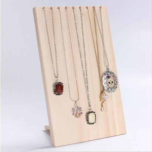 2 pcs Wooden Jewelry Display Stand Necklace Showcase Holder Pendants Chain Bracelet Jewelry Rack