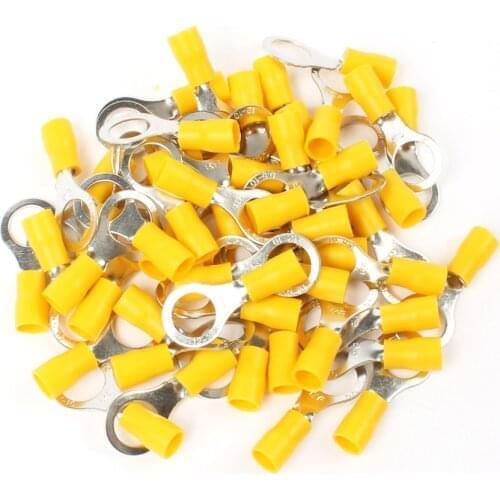 25PCS RV5.5-12 Yellow Ring insulated terminal suit 4-6mm2 Cable Wire Connector cable Crimp Terminal RV