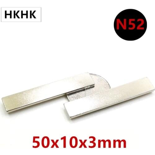 50pcs N52 Neodymium Magnet 50*10*3 Strong NdFeB Rare Earth magnets 50x10x3 mm Magnets for moto Thickness 3mm Strip thin magnet