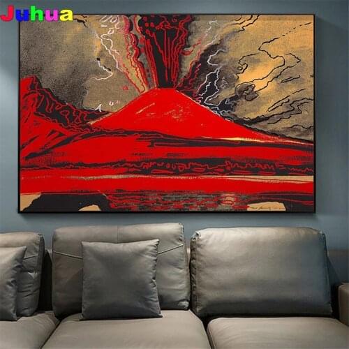 Andy Warhol Vesuvius diy Diamond Painting Mosaic 5D Full Square Round abstract landscape diamond Embroidery home decor
