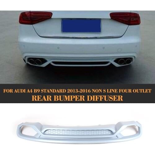 Rear Bumper Diffuser Auto Car Rear Lip Spoiler for Audi A4 B9 Standard Sedan 4 Door 13-16 Non S-Line Grey PU