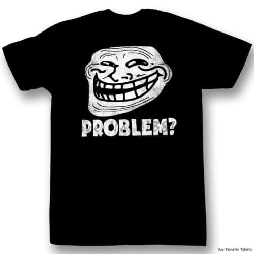 Free Shipping Licensed You Mad? Troll Face meme Problem ? On Black Adult Shirt mens top tees summer fashion tops