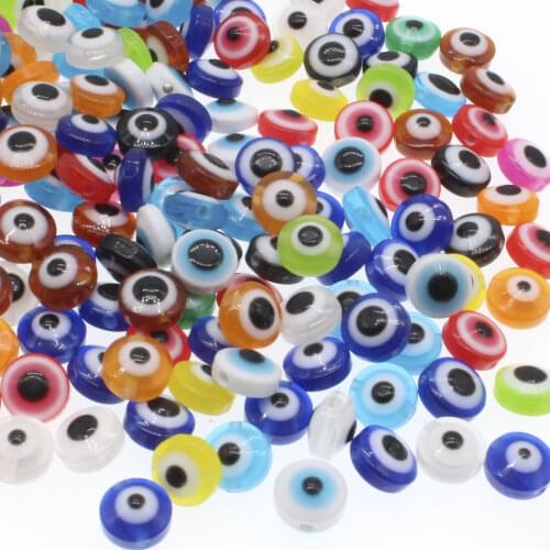 CHONGAI 200pcs Evil Eye Resin Beads DIY Jewelry Made of 8mm 10mm