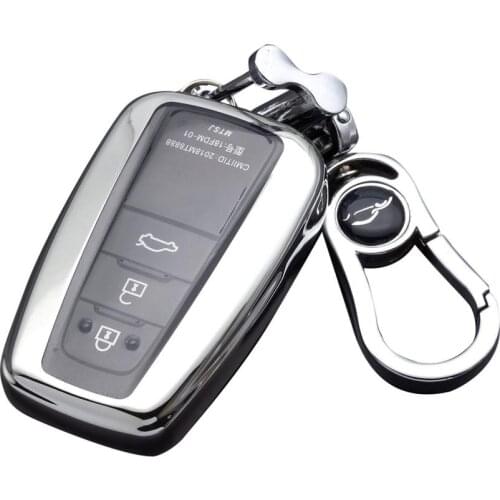 Car Key Shell Remote Control Bag Protective Cover With Key Chain For Toyota Camry/Prius 2017-2019
