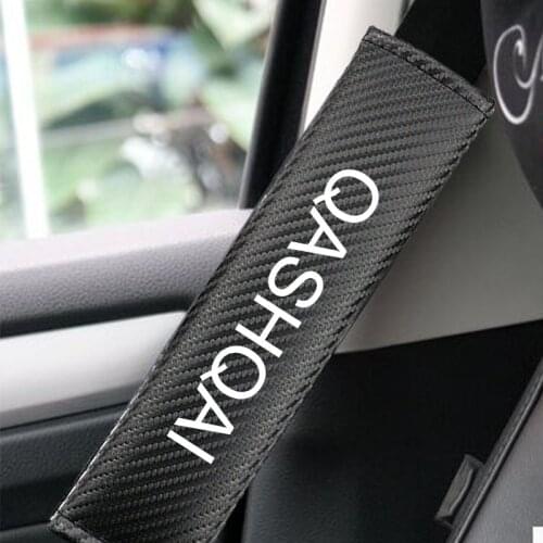 Car Safety Belt Cover For Nissan QASHQAI Accessories Carbon Fiber Automobiles Seat Belt Pad Decoration Styling Vehicle Supplies