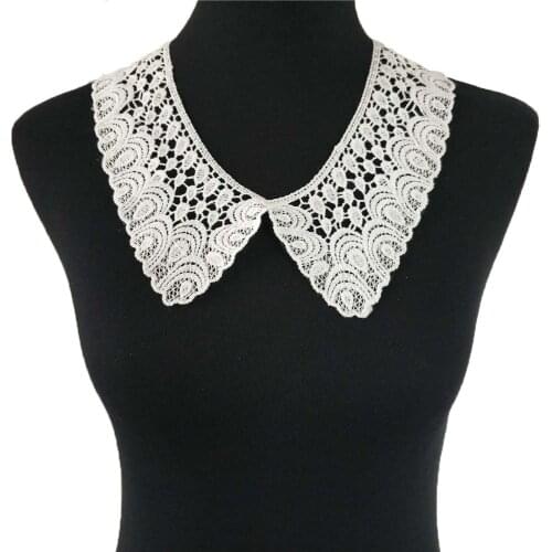 Black and white lace shirt false neighbor decoration applique embroidery sunscreen DIY clothing accessories 1 pair for sale