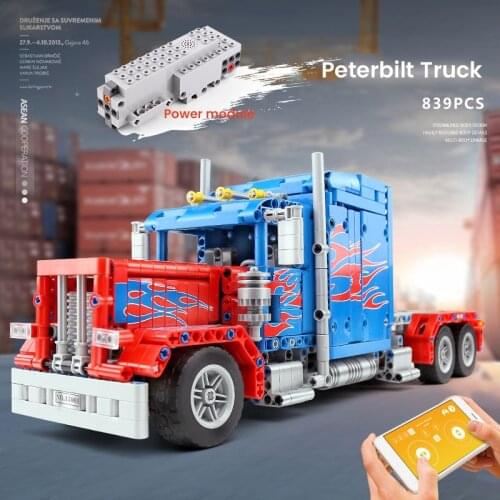 Kids Educational DIY Toys The Peterbilt 389 Heavy Container Remote control Truck Assembly Kits Building Blocks Children Gifts