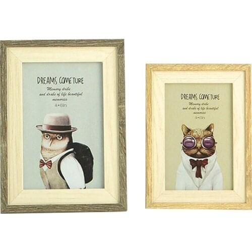 European Vintag Desktop Decoration Photo Pictures Frame Wood Photopictures Frames Exquisite Christmas Gift Picture Frames