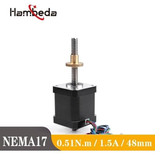 High Torque 2 Phase 3.0V 1.5A 1.8 Degree 48mm 0.51N.m Hybrid NEMA17 Screw Stepper Motor Medical Equipment CNC Machine