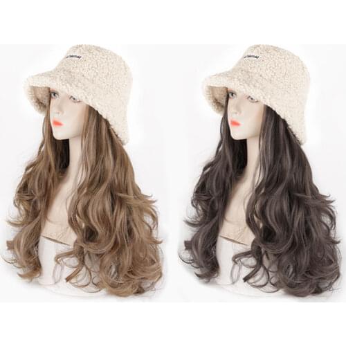 Short Bob Hair With Hat Cap Synthetic Wigs Extension Women Girl Chic style Black Brown for Winter Warm MUMUPI