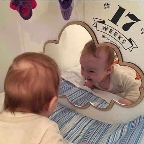 Cosmetic Mirror Make-up Wood Wall Hanging Pro for Kids Girls Toy Model Creative Baby Room INS Child Christmas Birthday Gifts