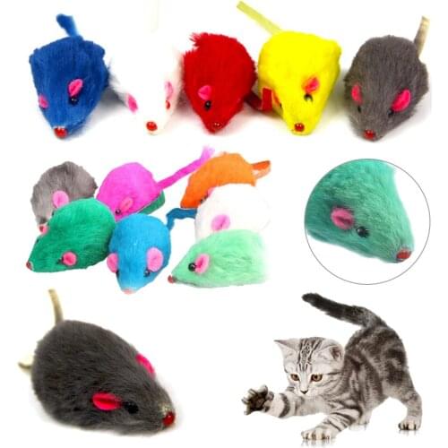 Colorful Interactive Cat Toy Artificial Feather Mouse Sounding Throwing Toy For Cats Kitten Supplies