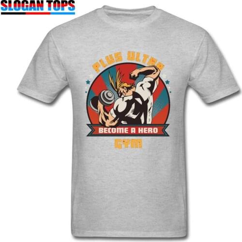 Cool Anime T-shirt For Men All Might Plus Ultra My Hero Academia T Shirt Japan Grey Tshirt Master Top Tees Deku Teacher Camiseta