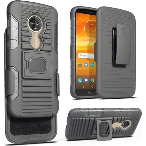Magnetic Suction Armor Case With Finger Ring Stand Belt Swivel Clip Holster Back Cover For Motorola Moto E5 Play/Moto E5 Cruise