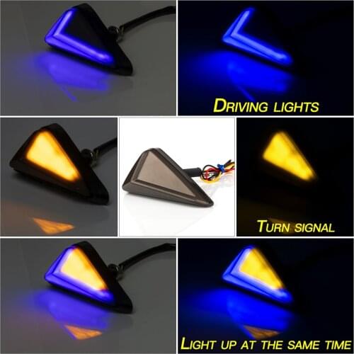 1 Pair L-shape Motorcycle Flush Mount Triangle Turn Signal Light LED Indicator Lamp DRL Blinker Led Turn Signal For Honda Yamaha
