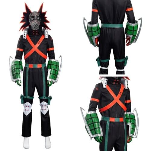 My Hero Academia S5 Bakugou Katsuki Cosplay Costume Battle Outfits Halloween Carnival Suit