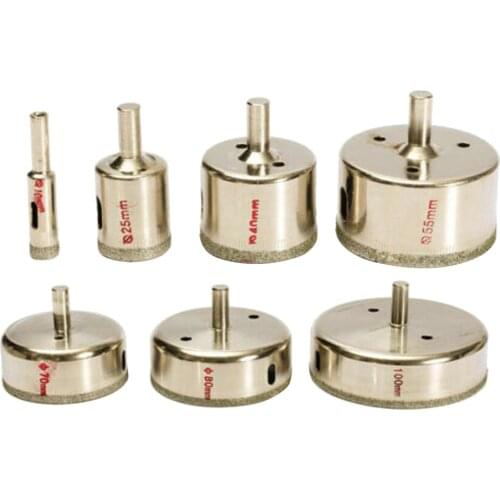 7pcs Diamond Coated Drill Bit Set Tile Marble Glass Ceramic Hole Saw Drilling Bits For Power Tools 10mm-100mm