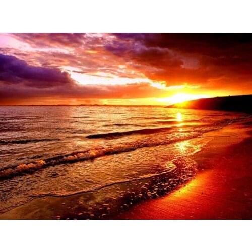 Sundown Cross Stitch Embroidery Kits scenery Cotton Thread Painting Diy Needlework Dmc New Year Home Christmas Gift