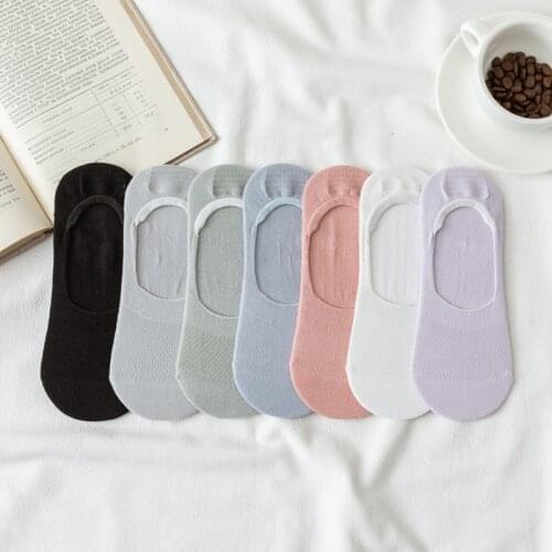 4 Pairs/Lot Womens Mesh Invisible Cotton Socks Slippers Laces Hollow Summer Silicone Anti Slip Foot Socks For Girls