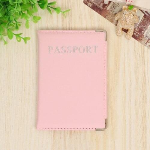 PU Leather Passport Cover Cute Business Card Holder Pouch for Travel Wallet Russian Netherland Case Women Pink