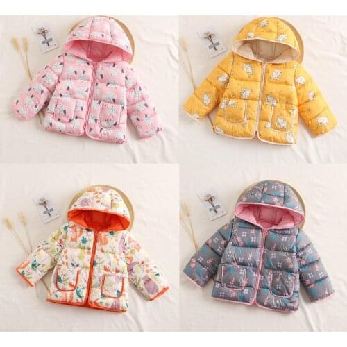 Baby Boys Clothes New Sutumn Cartoon Down Jacket Baby Boys Girls Printed Animal Lightweight Cotton-padded Jacket Parkas Outwear