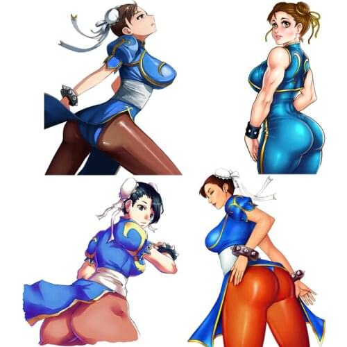 Three Ratels CDM372 Chun-Li Animation game girl Personalized Creative Scratch Stickers And Decal For Occlusion Decor