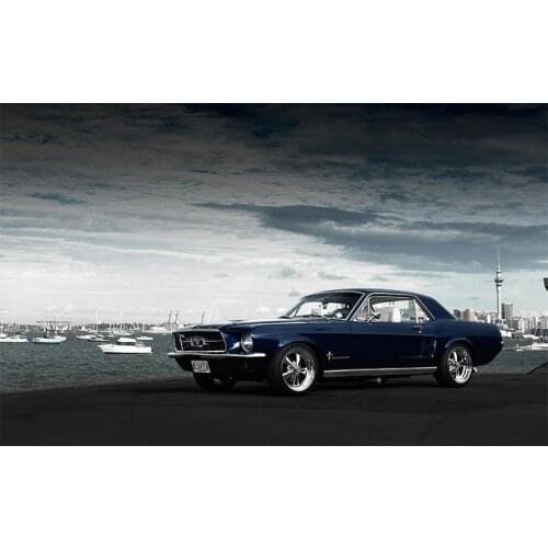 Cool Car Sea Scenery Posters and Prints Canvas Paintings Wall Art Pictures for Living Room Decor (No Frame)