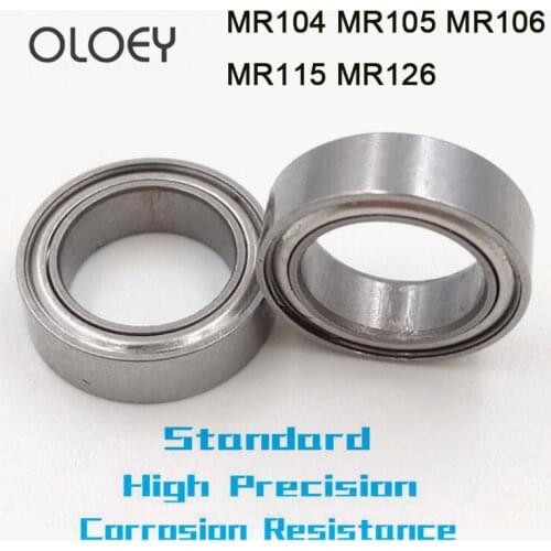 MR Series MR104ZZ MR105ZZ MR106ZZ MR115ZZ MR126ZZ 5/10pcs Miniature Model Bearing Metal Shielded Ball Bearings High Precision