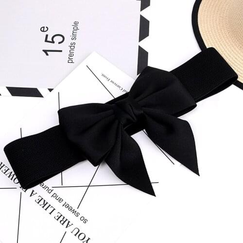 Korean Style Sweet Women Waistband Big Bowknot Elastic Waist Belts New Fashitons Women Dress Decoration Belt Clothes Accessories
