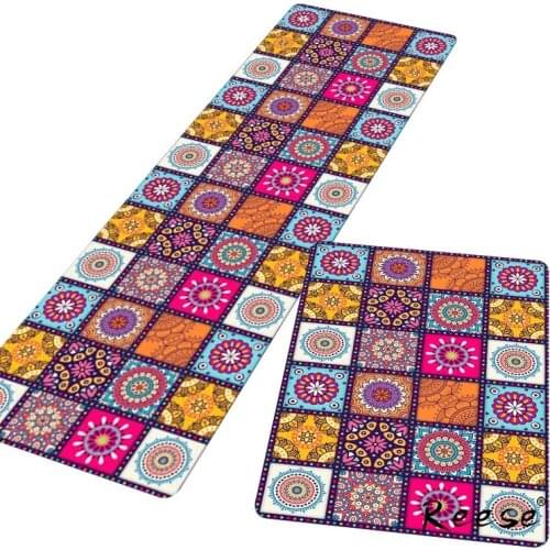 Reese Anti Slip Bottom Bedside Mat Russian Traditional Pattern Kitchen Carpet Easy Clean No Ball Retro Decoration Rug For House