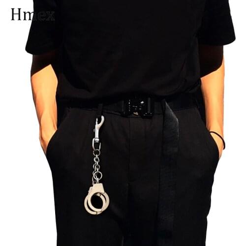 Rock hip-hop Punk Metal Wallet Belt Chain Pants chain Silver handcuffs Waist chain for Women men Keychain Jewelry Accessories