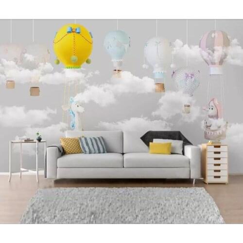 Nordic contracted cartoon giraffe children room background wall painting