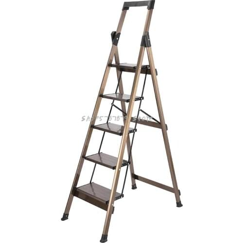 Aluminum Alloy Ladder Household Folding Telescopic Miter Ladder Indoor Small Escalator Multi Function Thickened Four Step Ladder