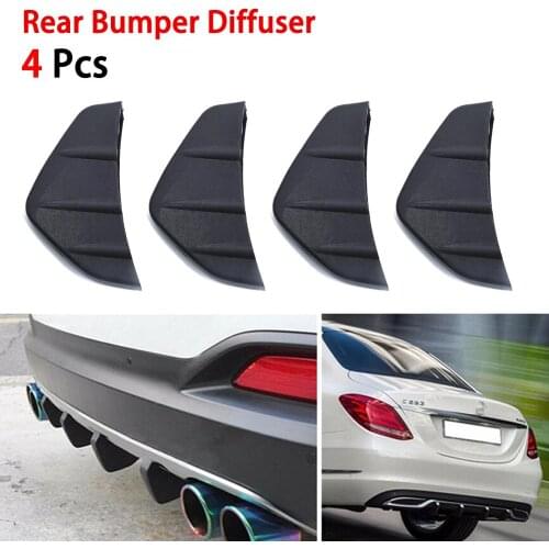 Universal Car Rear Bumper Spoiler Diffuser Shark Fin Protect Cover Anti-crash Accessories Valance Chin Rubber Car Bumper Lip